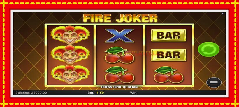 Slot machine Fire Joker with access to free game online, picture 2