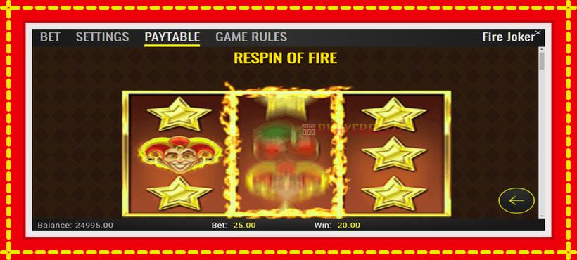 Slot machine Fire Joker with access to free game online, picture 5