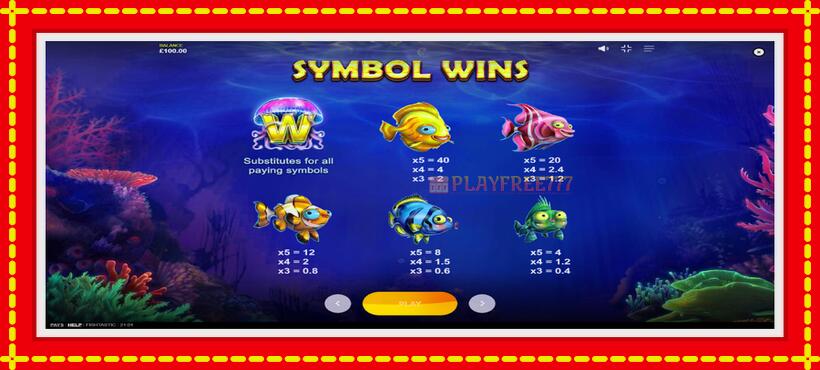 Slot machine Fishtastic with access to free game online, picture 6