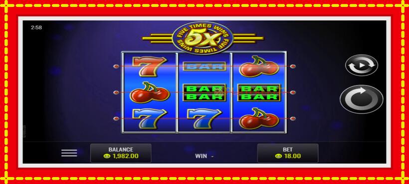 Slot machine Five Times Wins with access to free game online, picture 1