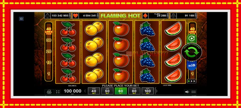 Slot machine Flaming Hot with access to free game online, picture 1