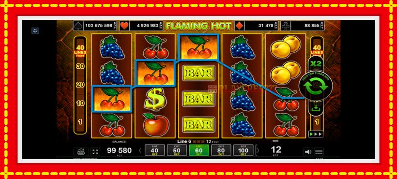 Slot machine Flaming Hot with access to free game online, picture 6