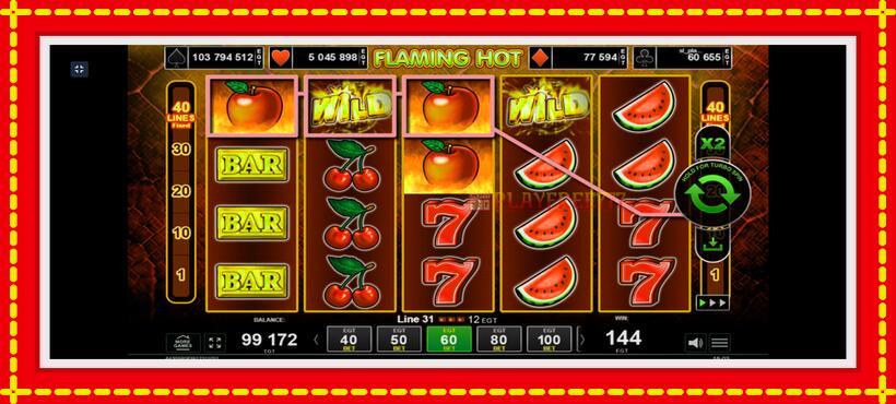 Slot machine Flaming Hot with access to free game online, picture 7