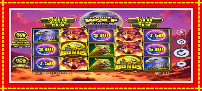 Slot machine Flaming Wolf Link & Win with access to free game online, picture 2