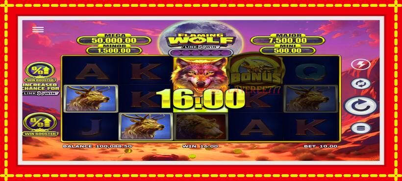 Slot machine Flaming Wolf Link & Win with access to free game online, picture 3