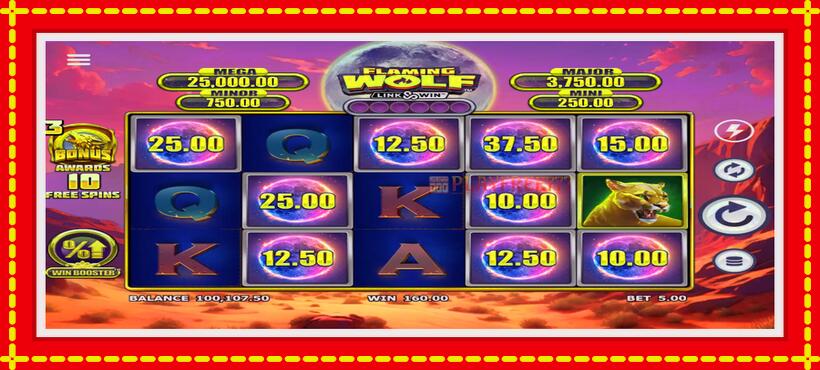 Slot machine Flaming Wolf Link & Win with access to free game online, picture 4