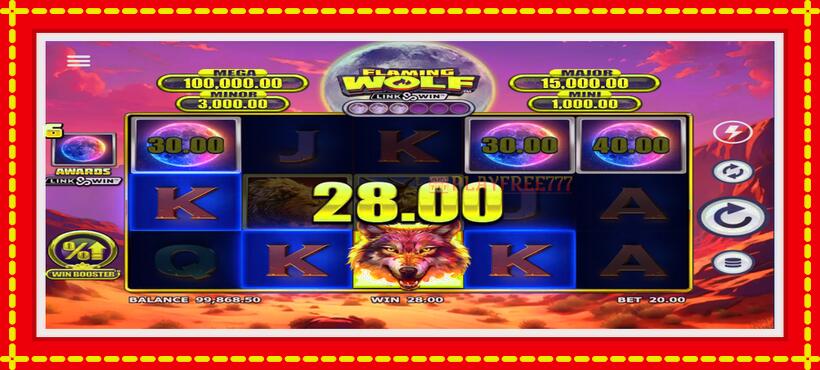 Slot machine Flaming Wolf Link & Win with access to free game online, picture 5