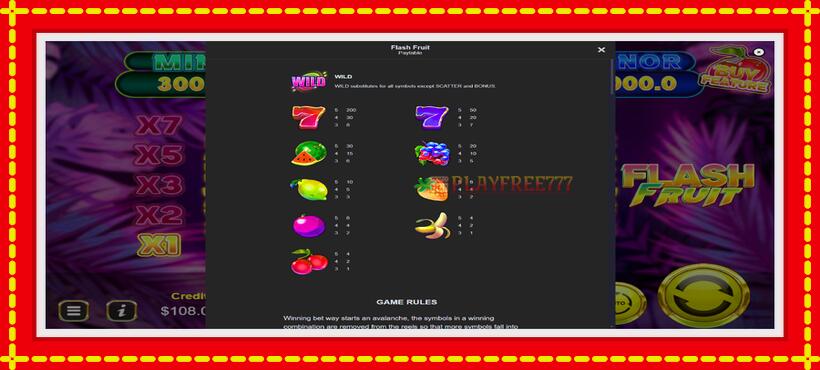 Slot machine Flash Fruit with access to free game online, picture 5