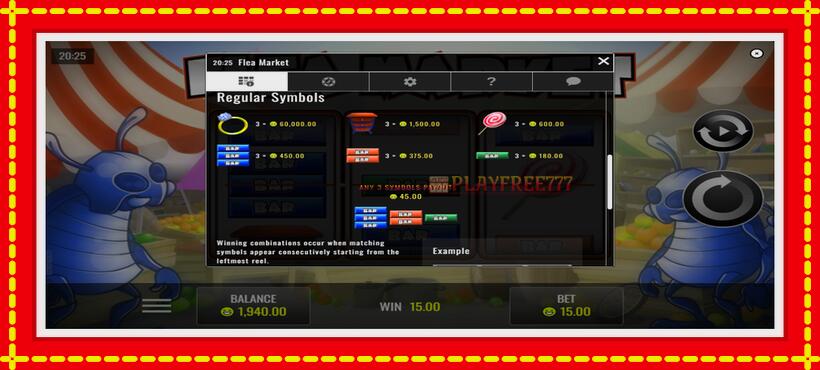 Slot machine Flea Market with access to free game online, picture 6