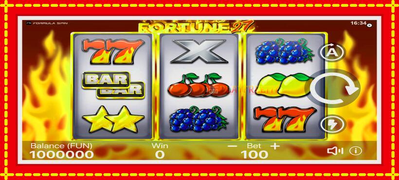 Slot machine Fortune 27 with access to free game online, picture 1