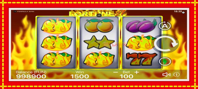 Slot machine Fortune 27 with access to free game online, picture 2