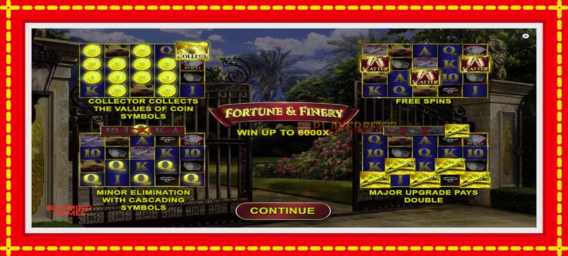 Slot machine Fortune & Finery with access to free game online, picture 1