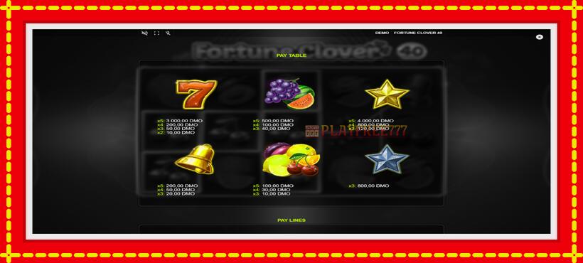 Slot machine Fortune Clover 40 with access to free game online, picture 5