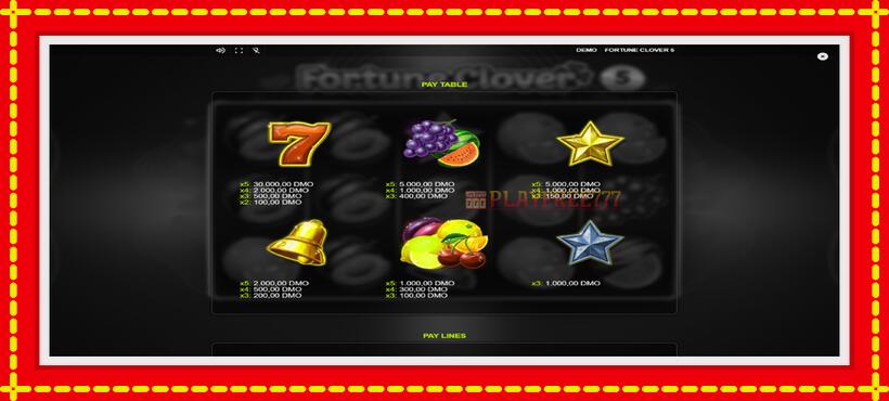 Slot machine Fortune Clover 5 with access to free game online, picture 5