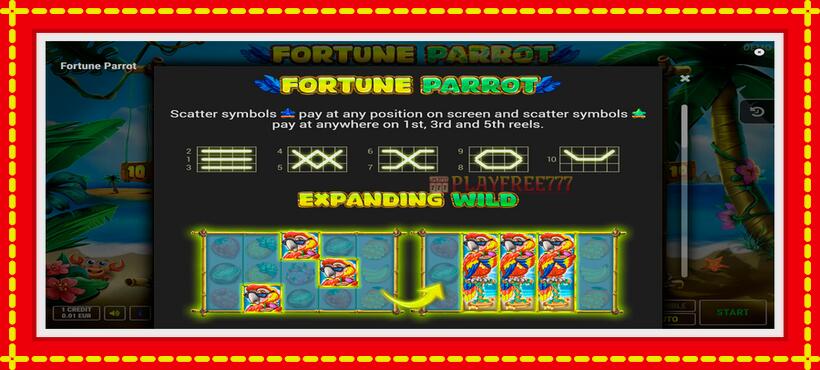 Slot machine Fortune Parrot with access to free game online, picture 7