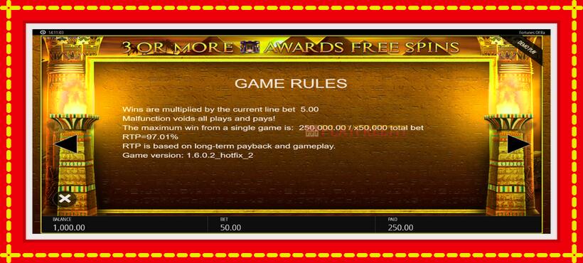 Slot machine Fortunes of Ra with access to free game online, picture 6