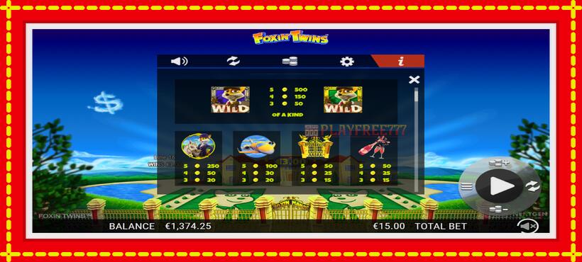 Slot machine Foxin Twins with access to free game online, picture 6