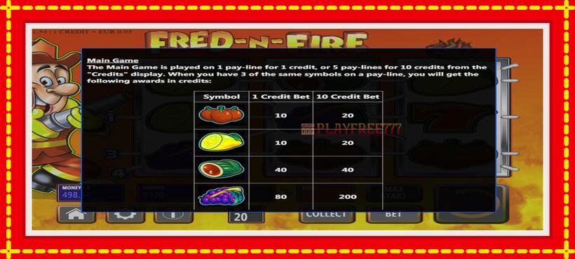 Slot machine Fred-N-Fire with access to free game online, picture 3