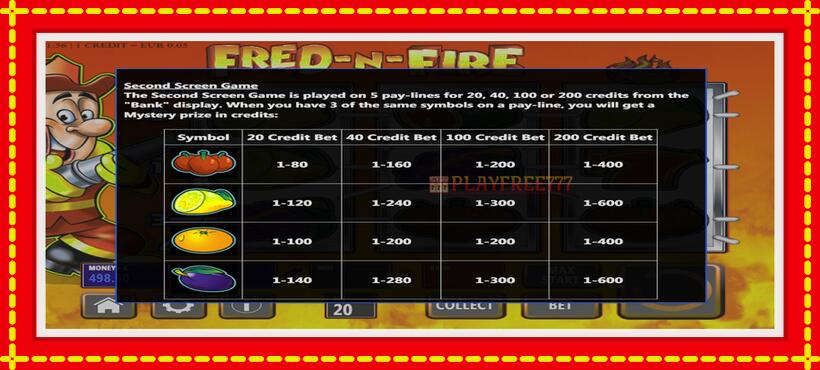 Slot machine Fred-N-Fire with access to free game online, picture 4