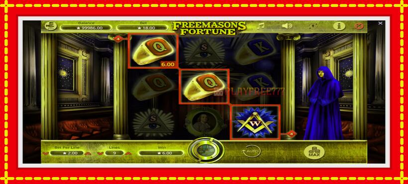 Slot machine Freemasons Fortune with access to free game online, picture 3