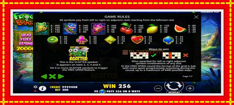 Slot machine Frogs & Bugs with access to free game online, picture 5