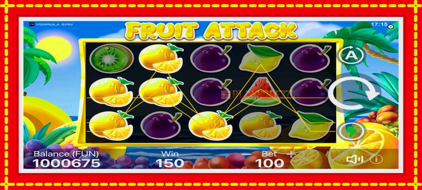 Slot machine Fruit Attack with access to free game online, picture 2