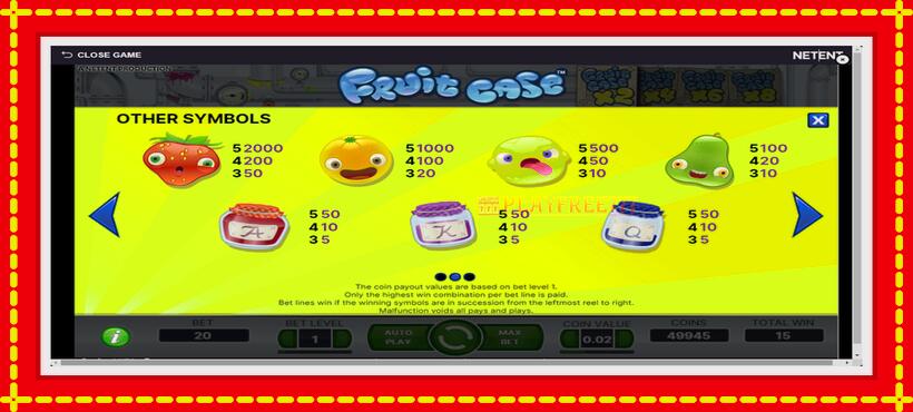 Slot machine Fruit Case with access to free game online, picture 6