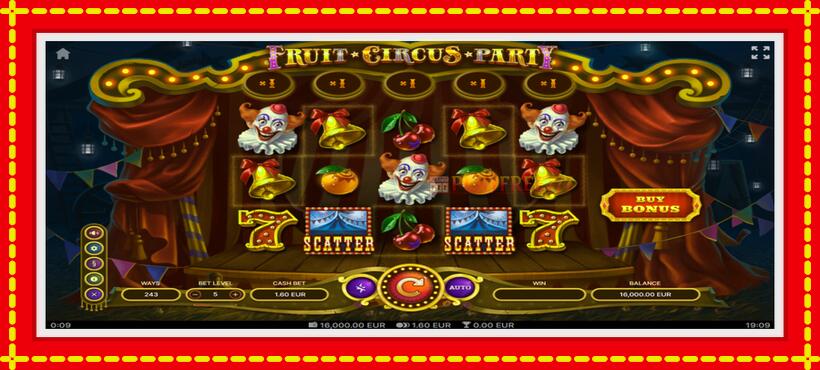 Slot machine Fruit Circus Party with access to free game online, picture 2