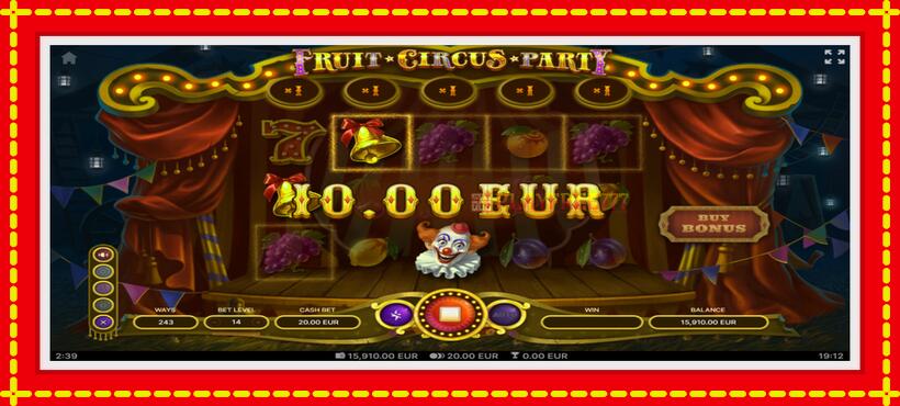 Slot machine Fruit Circus Party with access to free game online, picture 4