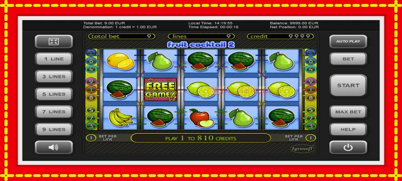 Slot machine Fruit Cocktail 2 with access to free game online, picture 1