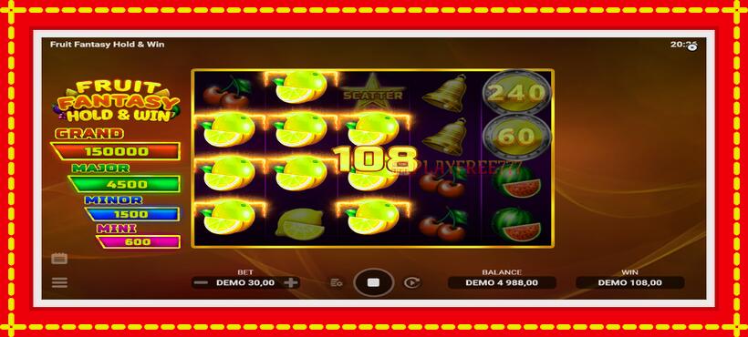 Slot machine Fruit Fantasy Hold & Win with access to free game online, picture 3