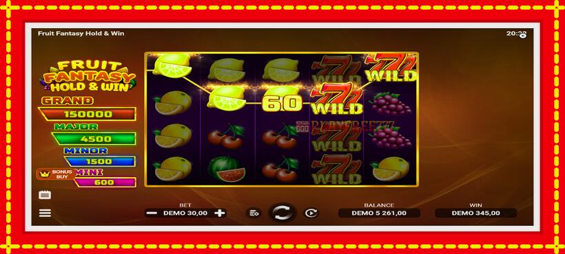 Slot machine Fruit Fantasy Hold & Win with access to free game online, picture 4