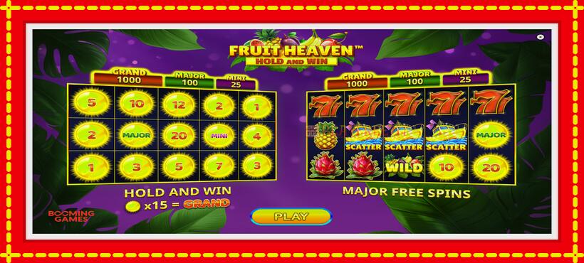 Slot machine Fruit Heaven Hold and Win with access to free game online, picture 1