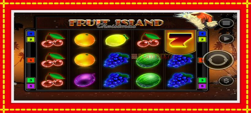 Slot machine Fruit Island Christmas with access to free game online, picture 1