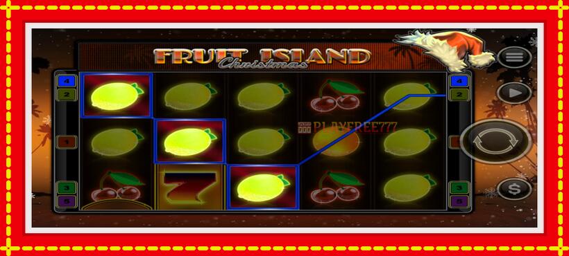 Slot machine Fruit Island Christmas with access to free game online, picture 3