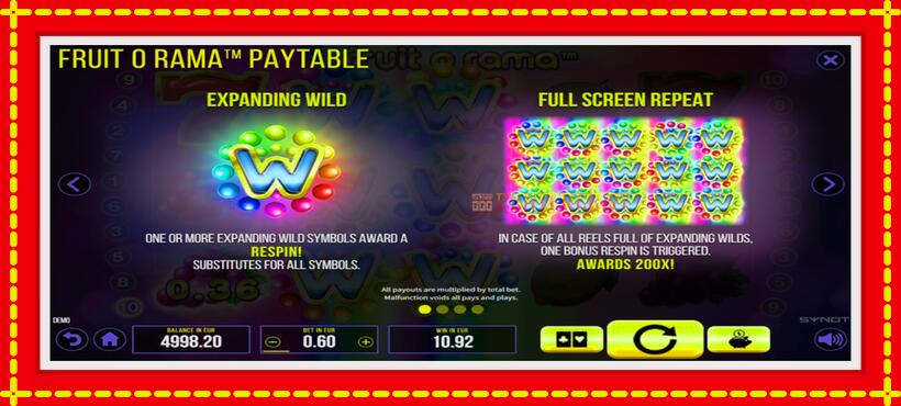 Slot machine Fruit o Rama with access to free game online, picture 4