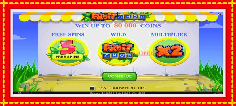 Slot machine Fruit Shop with access to free game online, picture 1