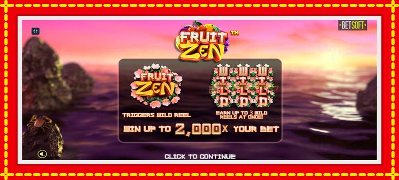 Slot machine Fruit Zen with access to free game online, picture 1