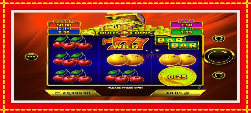 Slot machine Fruits & Coins with access to free game online, picture 2