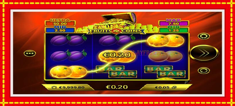 Slot machine Fruits & Coins with access to free game online, picture 3