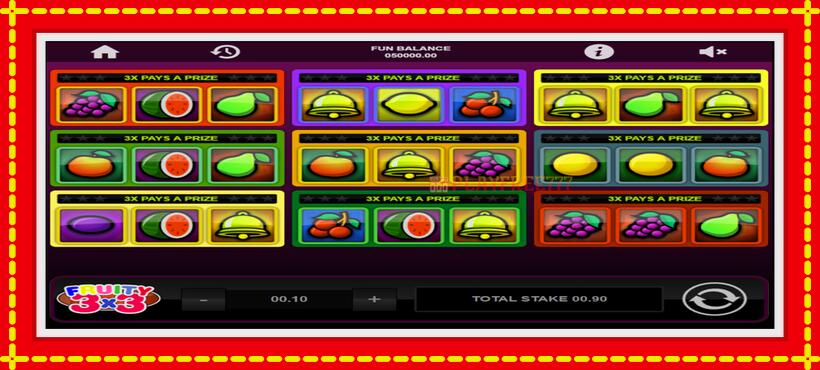 Slot machine Fruity 3x3 with access to free game online, picture 1