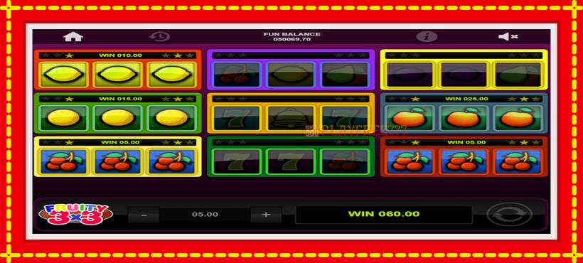 Slot machine Fruity 3x3 with access to free game online, picture 2