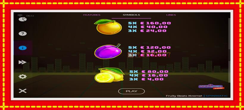 Slot machine Fruity Beats Xtreme with access to free game online, picture 5