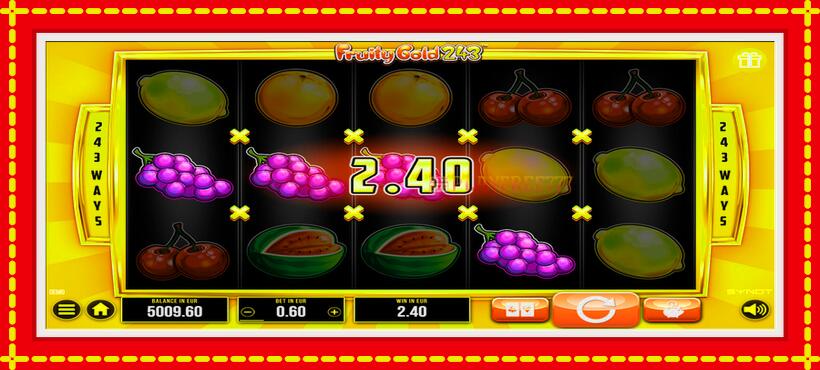 Slot machine Fruity Gold 243 with access to free game online, picture 2