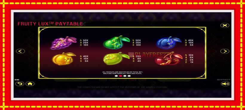 Slot machine Fruity Lux with access to free game online, picture 6