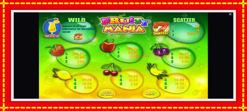 Slot machine Fruity Mania with access to free game online, picture 6