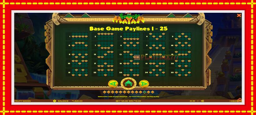 Slot machine Fruity Mayan with access to free game online, picture 7