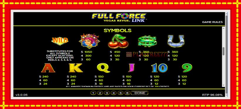 Slot machine Full Force Vegas Revue with access to free game online, picture 3