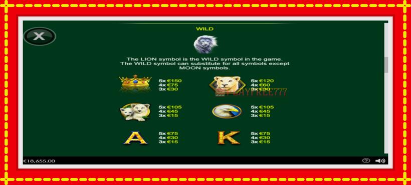 Slot machine Full Moon: White King with access to free game online, picture 4