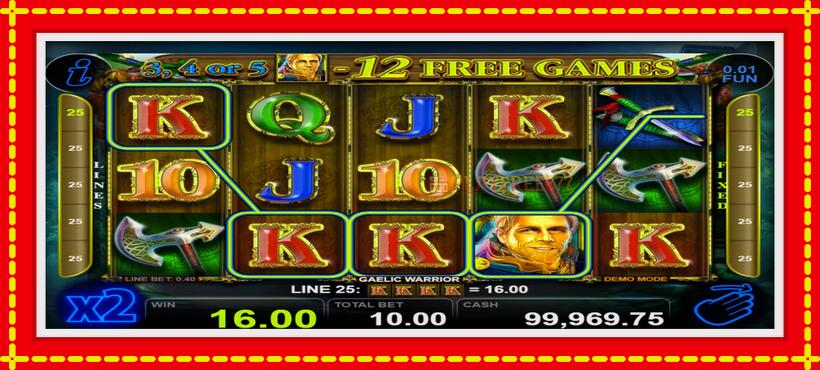 Slot machine Gaelic Warrior with access to free game online, picture 2